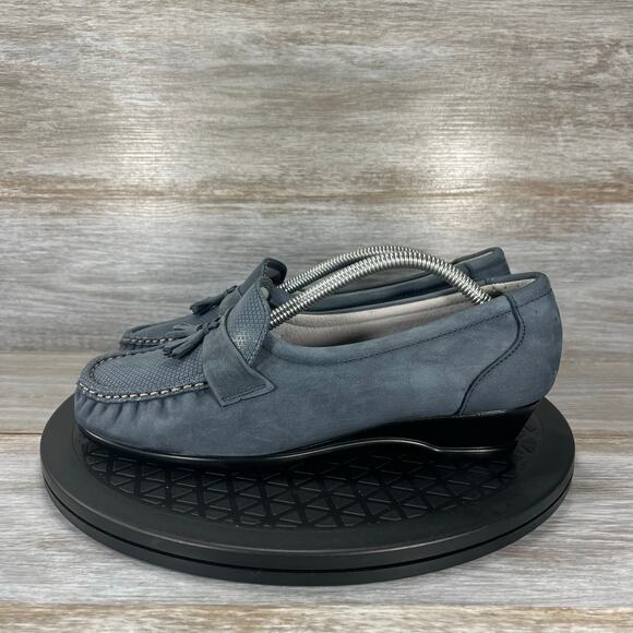 SAS Women’s Taylor Blue Suede Slip On Wedge Size  7 - Picture 1 of 8